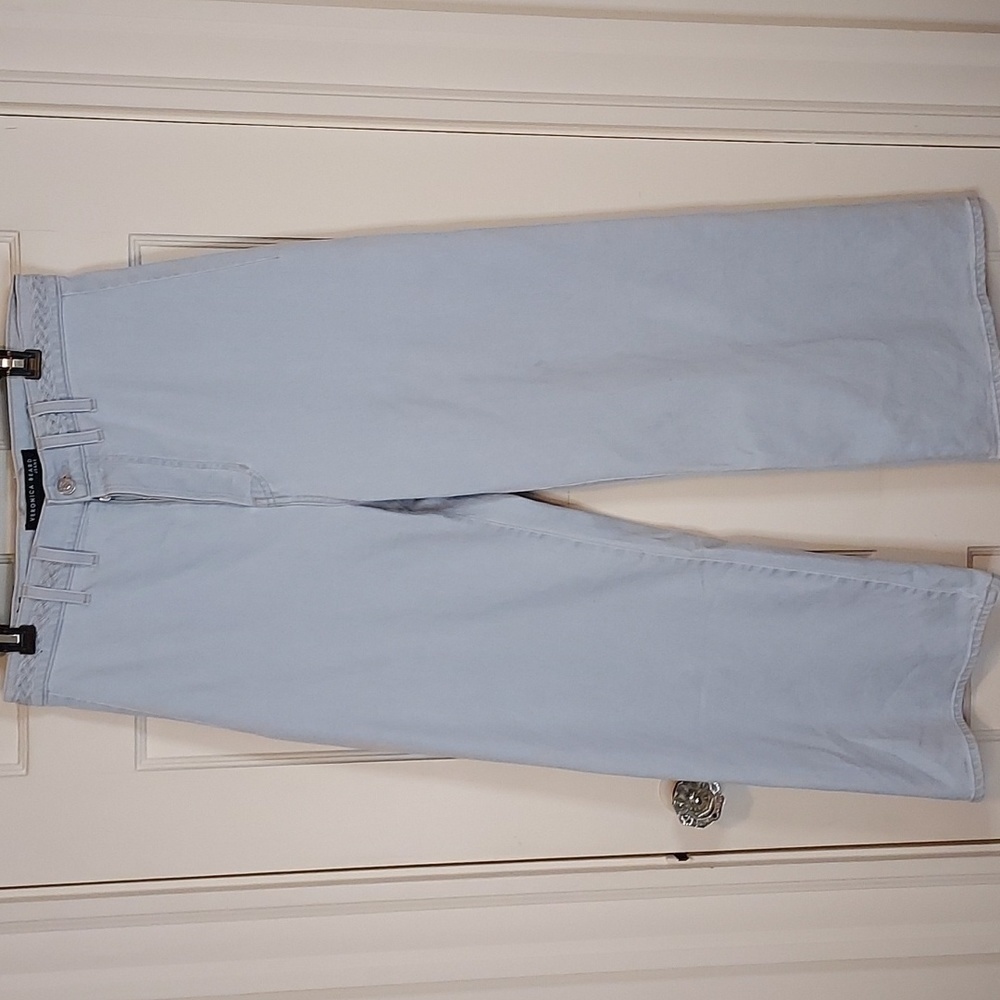 Veronica Beard Grant Wide Leg Jean Braided Waist Aspen - Picture 4 of 12
